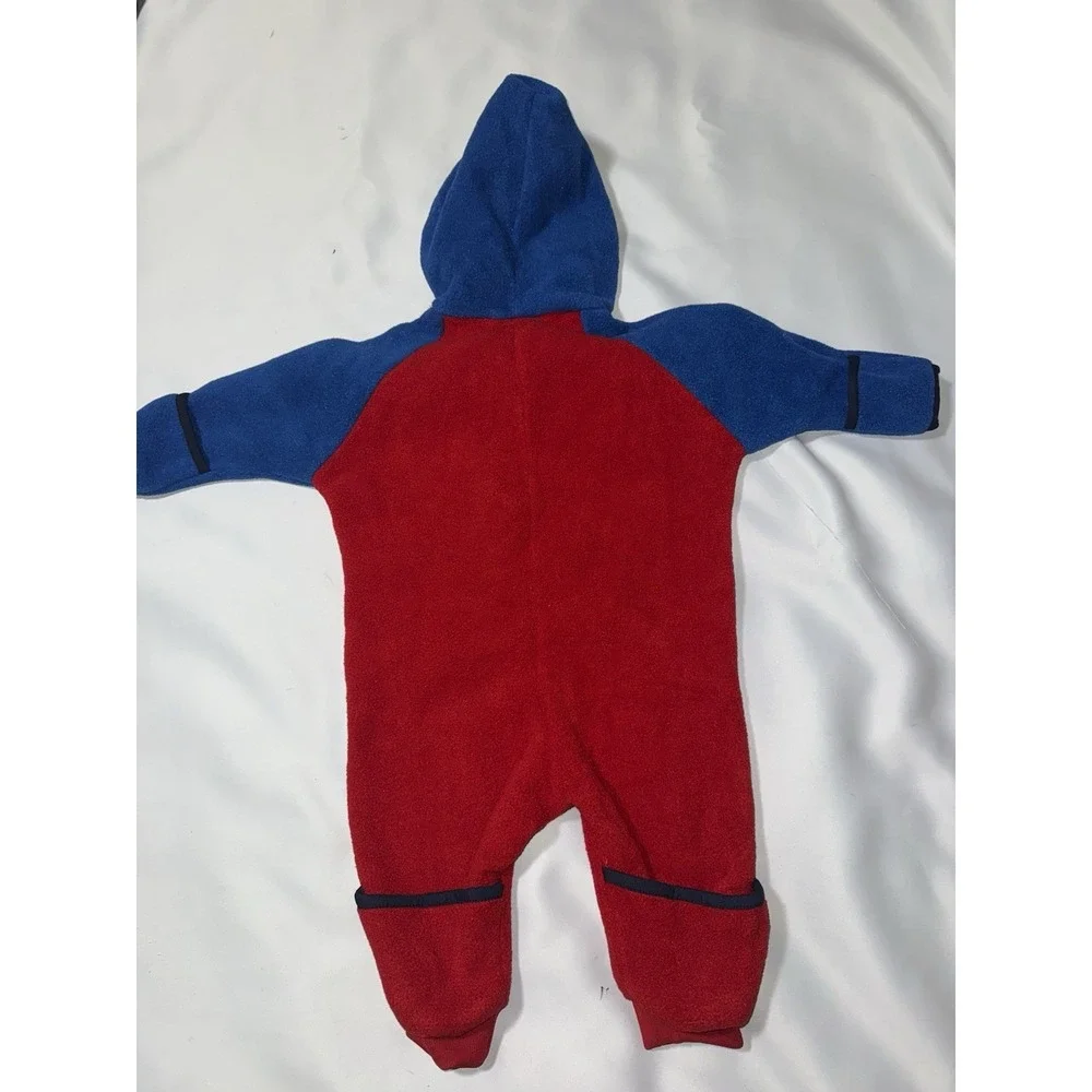 L.L. Bean Toddler Fleece One Piece Jumper - Snowsuit - Winter - Red‎ Blue - 12 M